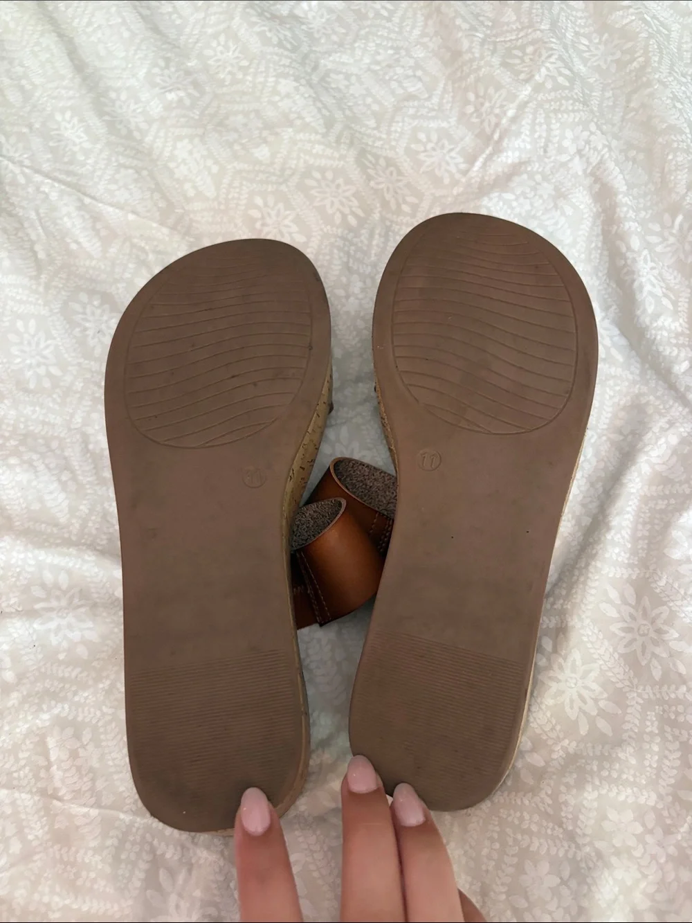 MICHAEL Michael Kors Cognac Double-Strap Cork Wedge Slides